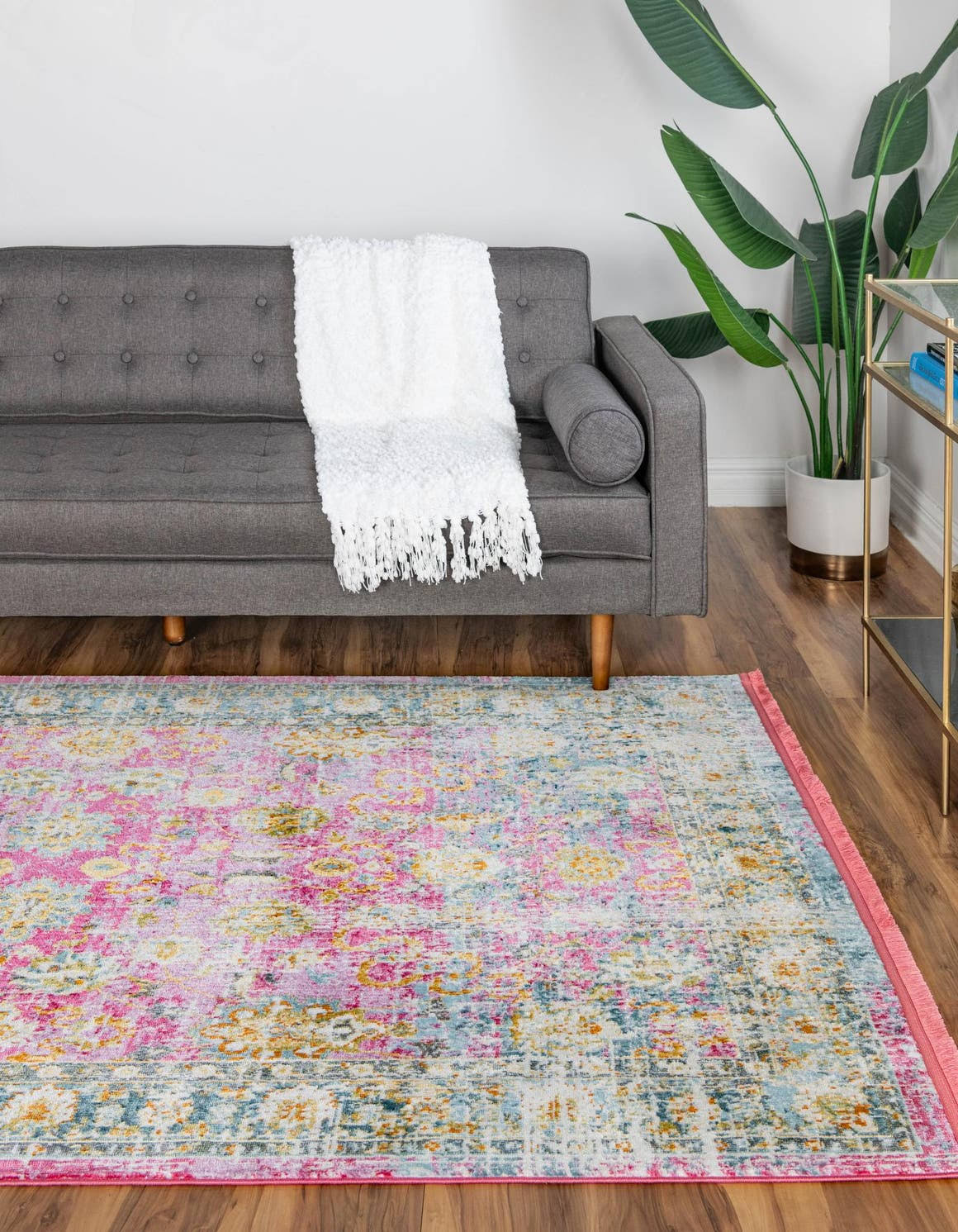 Paragon 4x6 Pink Floral Area Rug