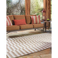 Robinson Striped Indoor / Outdoor Area Rug in Taupe/Ivory Beachcrest Home Rug Size: Rectangle 4'1" x 6'1"