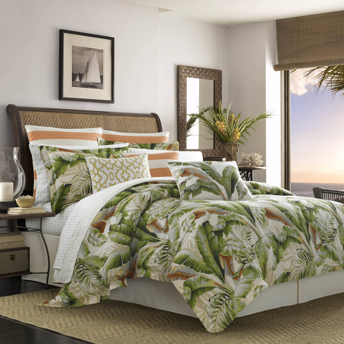 Tommy Bahama Palmiers Duvet Cover Set King - Green