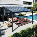Sumnthink 10'X12' Gazebo for Patio, Gazebo Pergola with Sloped Roof, Large Wall - Mounted Heavy Duty Awnings, for Patio, Deck and Backyard
