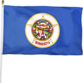 Premium Minnesota Flag 3x5 Foot Outdoor, Nylon Embroidered Image, Minnesota State Flag 3x5 Outdoor, The Most Durable Outdoor Sewn Stripe with Brass