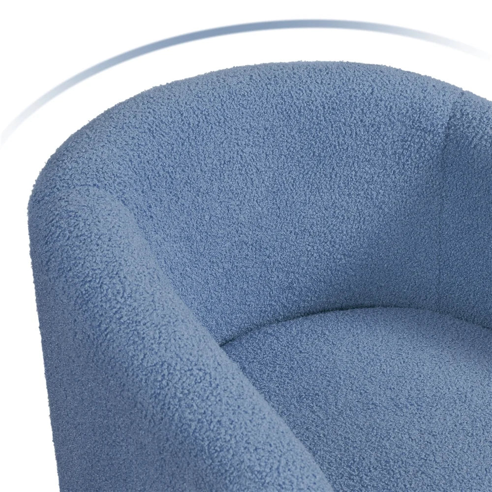 Yaheetech Upholstered Club Chair Accent Barrel Chair, Ivory