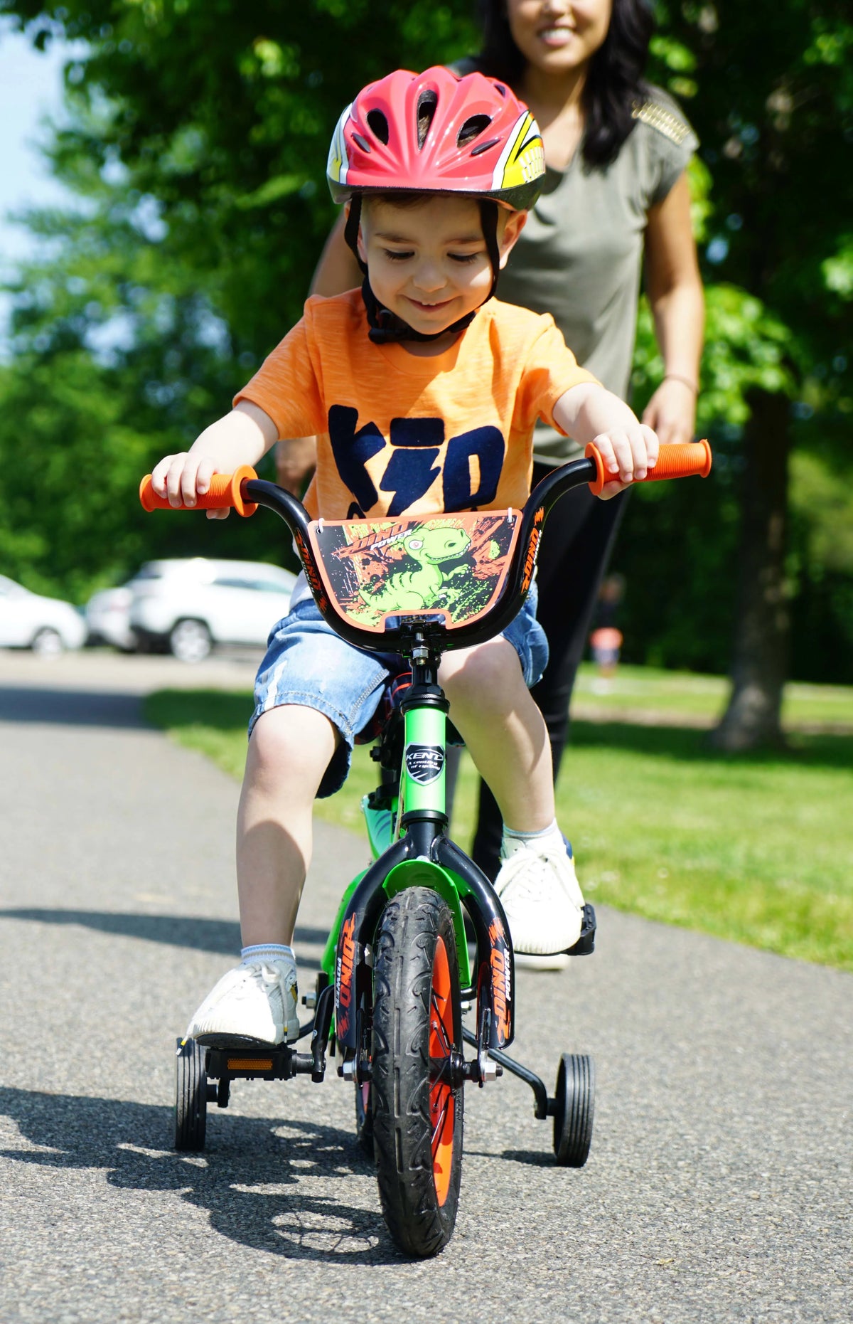 12" Kent Dino Power Training Wheel Bicycle, Fits Rider 2' - 3'2", Green, Toddler/Child, Unisex