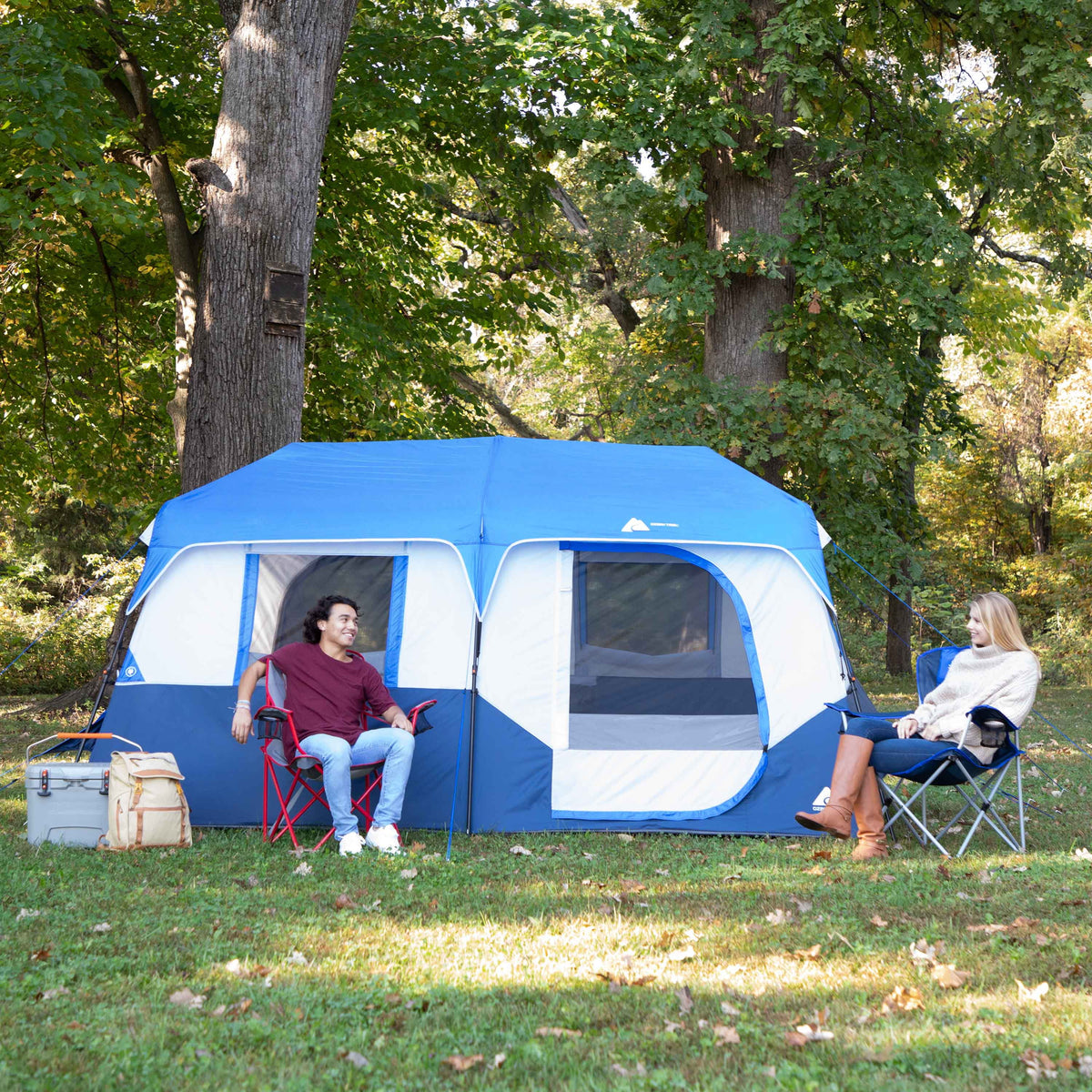Ozark Trail 13' x 9' 8 - Person Cabin Tent with LED Lighted Poles, 32 lb