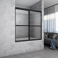 niveal Alvin 59 in. W x 56 in. H Sliding Framed Tub Door in Matte Black Finish