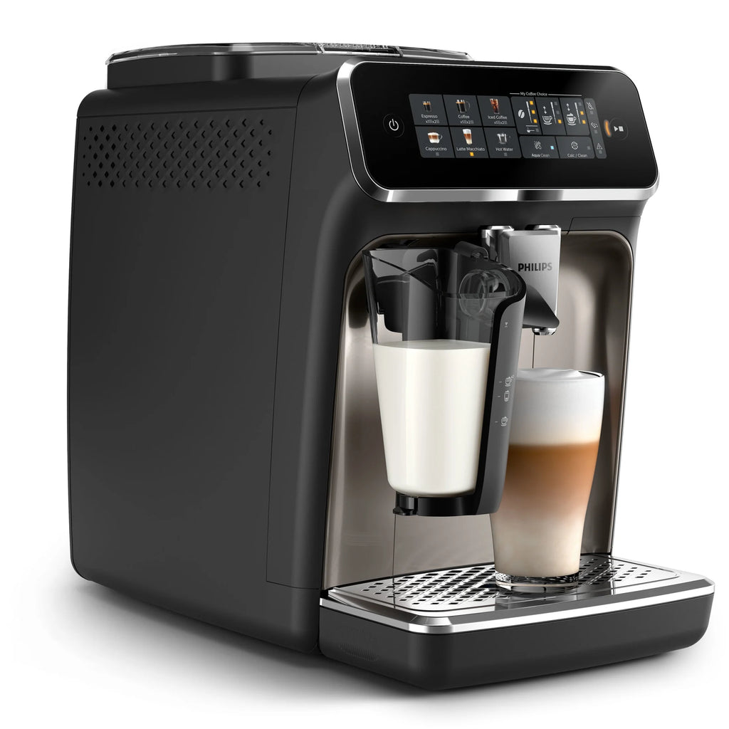Philips 3300 Fully Automatic Espresso Machine with Lattego Milk Frother, Black and Chrome