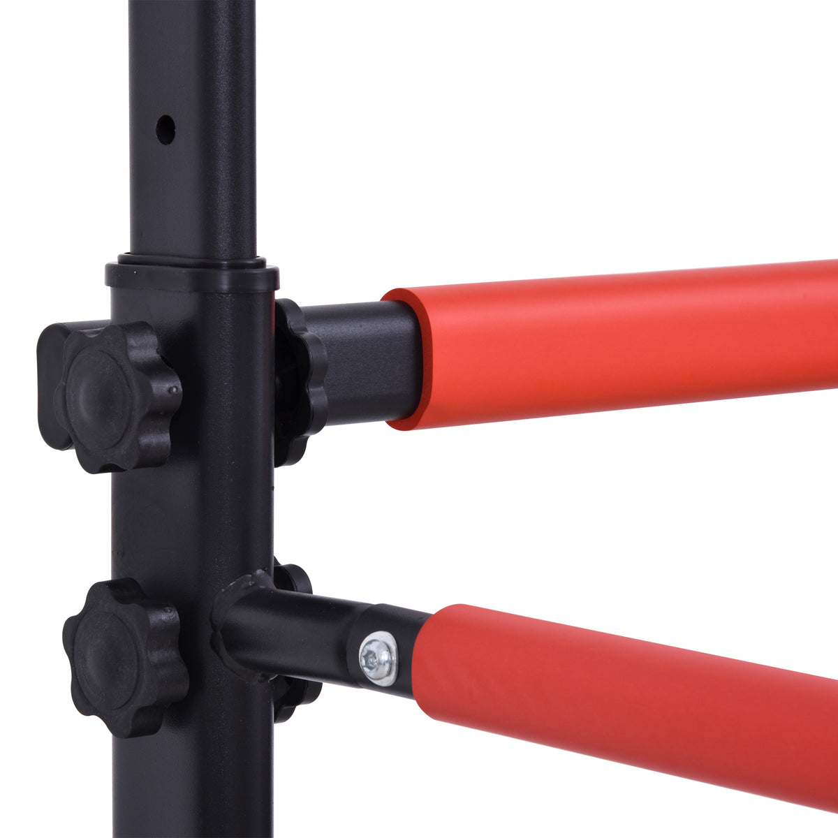 HOMCOM Fitnessstation mit Multifunktionen Klimmzugstange Römischer Stuhl verstellbare Höhe Stahl Schwarz Rot