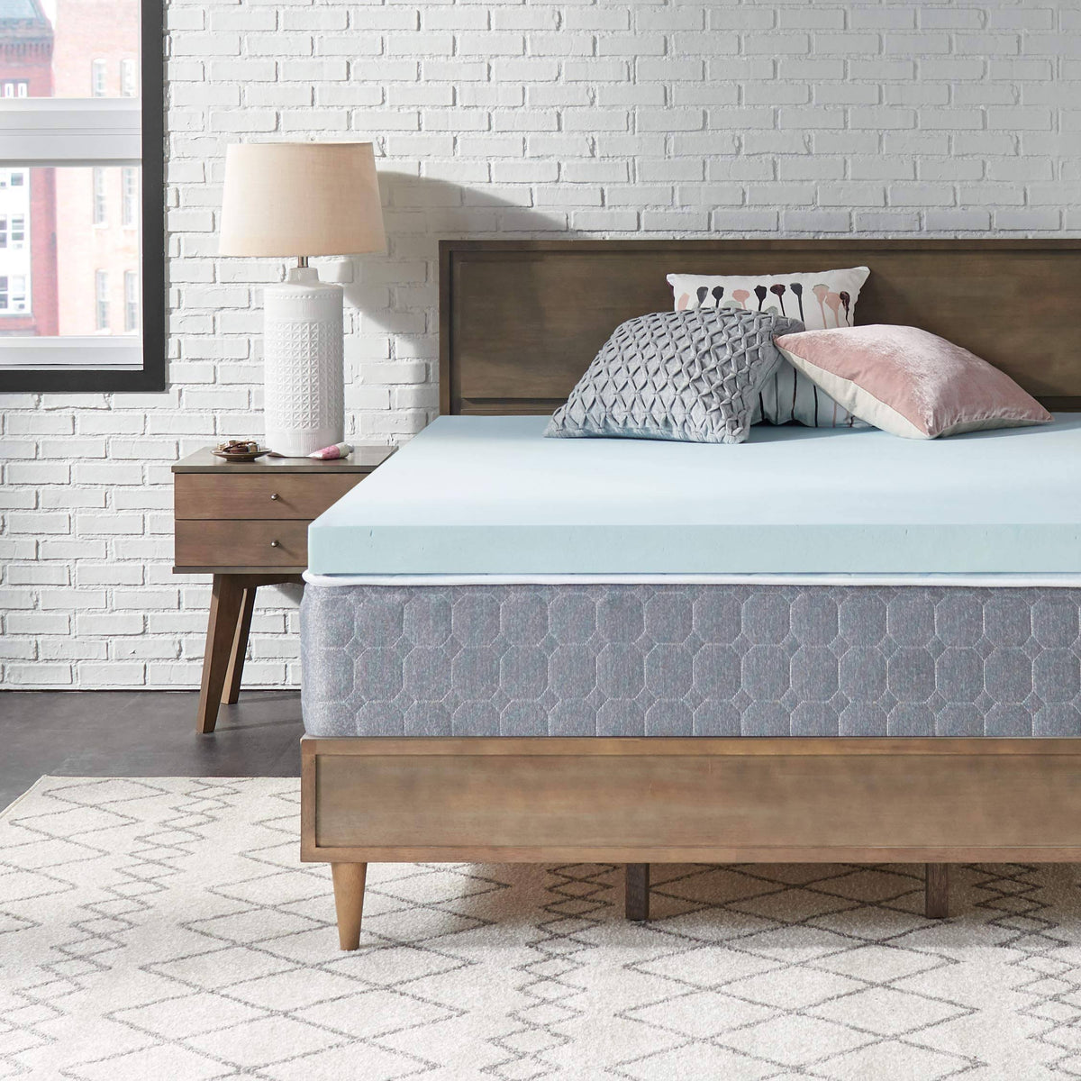 Sealy Trueform 3" Memory Foam Mattress Topper, Queen Blue