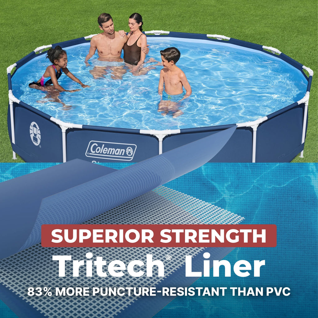 Coleman Steel Pro 12 Ft. x 33 In. Round Metal Frame Above Ground Pool Set