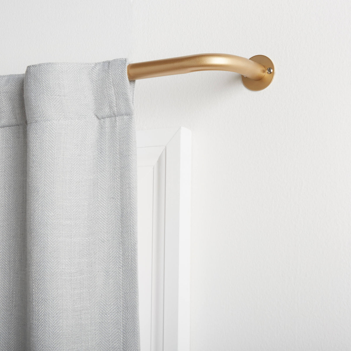 Exclusive Home Holden Wrap Around 1 inch Curtain Rod, Gold, Adjustable 52 inch-72 inch