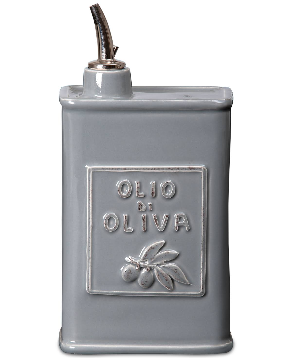 Vietri Lastra Gray Olive Oil Can