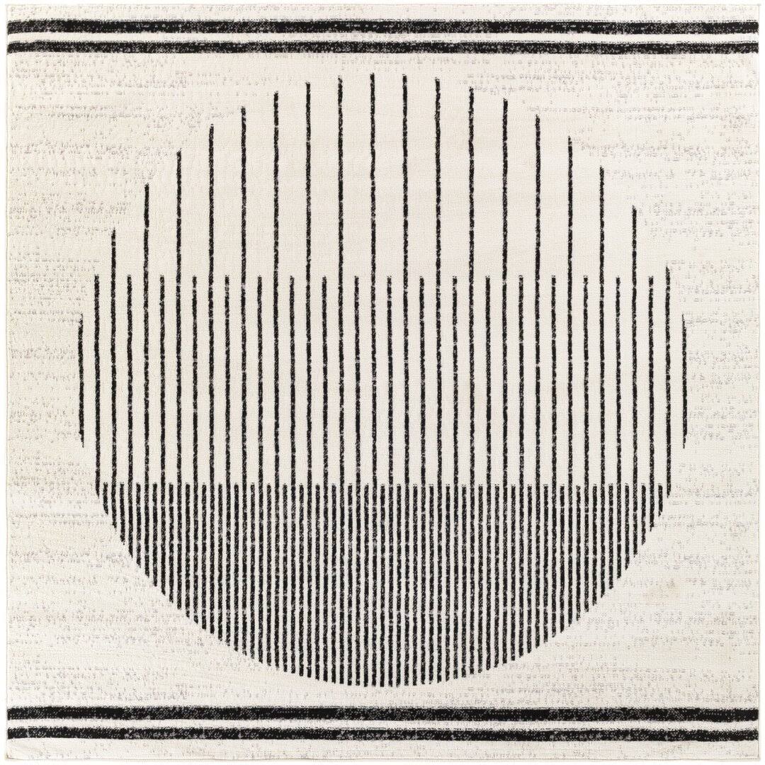Corum Abstract Black/Ivory Area Rug Trent Austin Design Rug Size: Square 7'10"
