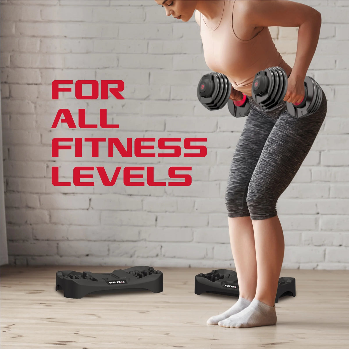 Fitrx Adjustable Dumbbells 2 - Pack, 25 lb Smartbell Dumbbell Set with 9 - in - 1 Quick - Select Weights, 2.5 lb Increments for Home Gym