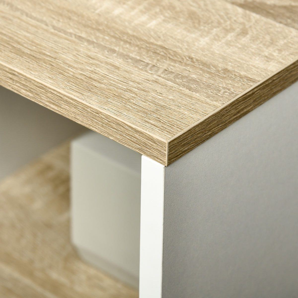 Kleankin Unterschrank mit Schrank und 2 Regalen aus Holz, 77x45x60 cm, Weiß und Holz