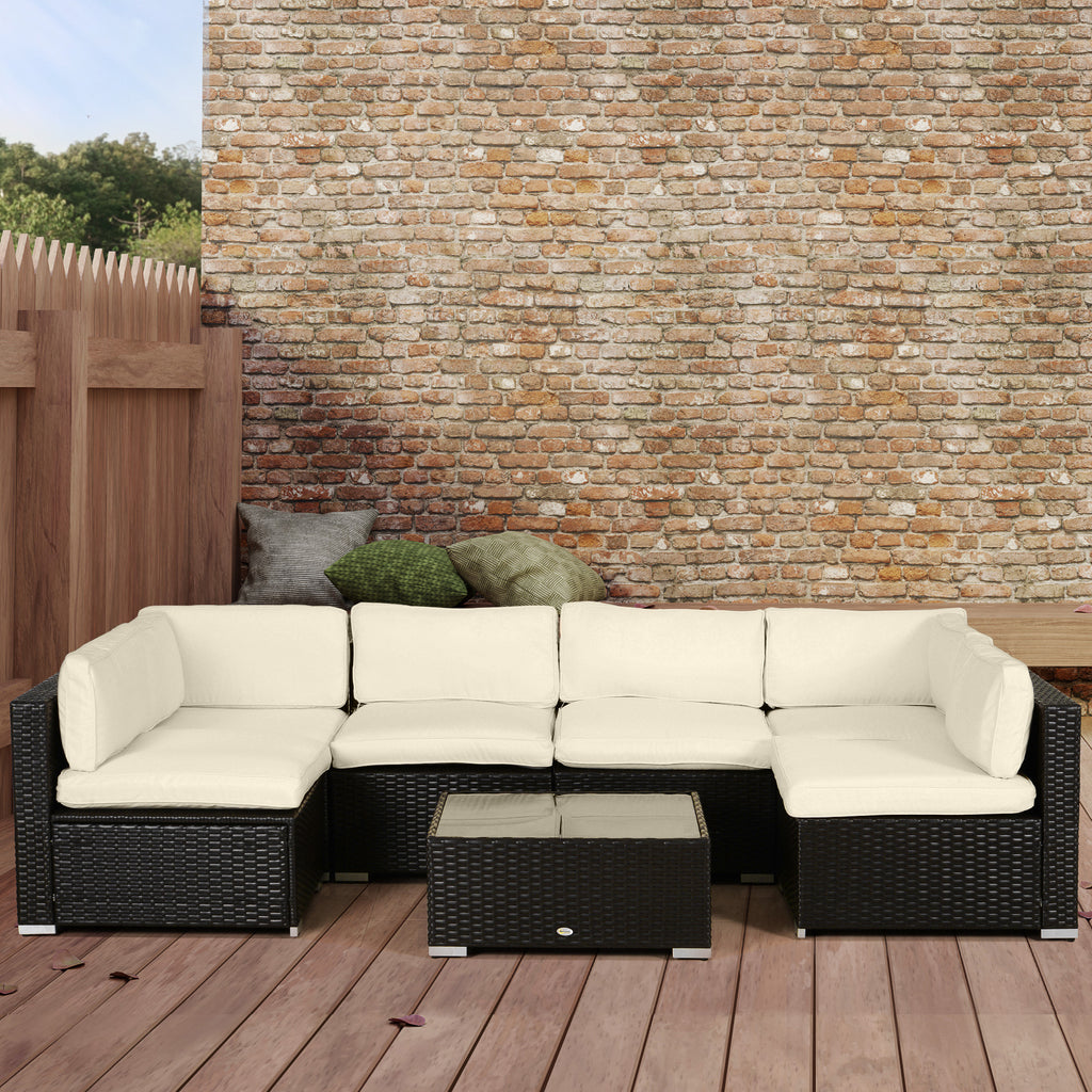 Outsunny Set mit 14 Ersatzbezügen für Gartenmöbelkissen - 6 Sitzkissenbezüge, 8 Rückenkissenbezüge - Reißverschluss Polyester wasserabweisend Beige