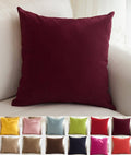 TangDepot Cotton Solid Throw Pillow Covers, 12" x 12" , Wine