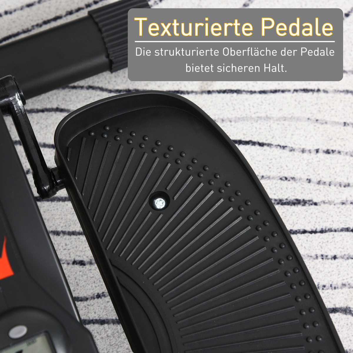 HOMCOM Mini Stepper mit LCD-Monitor, Heimtrainer, Pedaltrainer, Trainingsgerät, Stufenlos Einstellbarer Widerstand, Rutschfestes Steppbrett, Stahl
