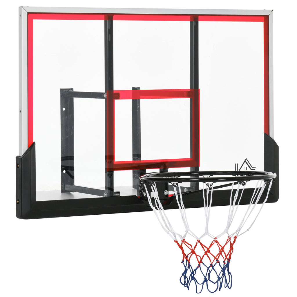 HOMCOM Wandmontierter Basketballkorb mit speziellem Korb - 102 x 76 x 110 cm - Innen- und Außenbereich