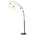 HOMCOM Stehlampe mit 3 Lichtern und flexiblen Armen, Marmorsockel und Metallständer, 103x34.5x205cm, Schwarz und Weiß
