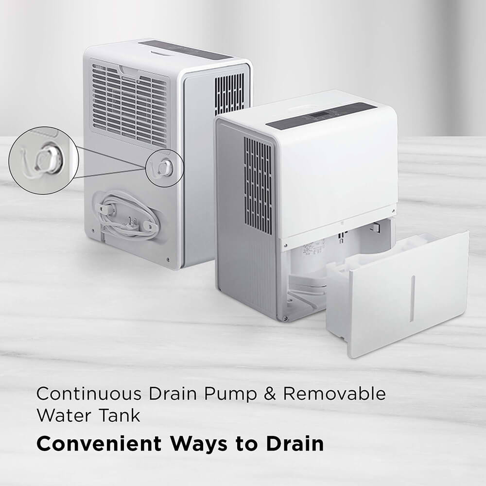 TCL H50D26W 50 Pint Smart Dehumidifier with Pump Perfect for Areas up to 4, 500 Sq. Ft