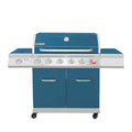 6-Burner Propane Gas Grill in Blue with Sear Burner and Side Burner