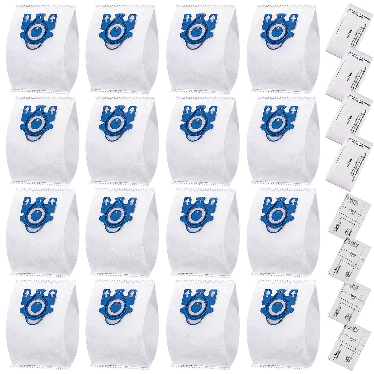 16 Pack Miele AirClean 3D GN Vacuum Cleaner Bags for Miele Vacuum Classic C1, Complete C1 C2 C3, S227/s240, S270, S400,S400i-S456i S2, S5, S8 Series