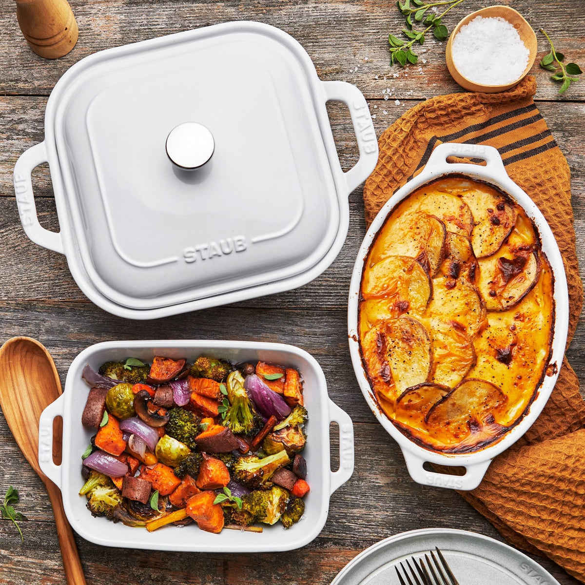 Staub 4-Piece Baking Dish Set ,White