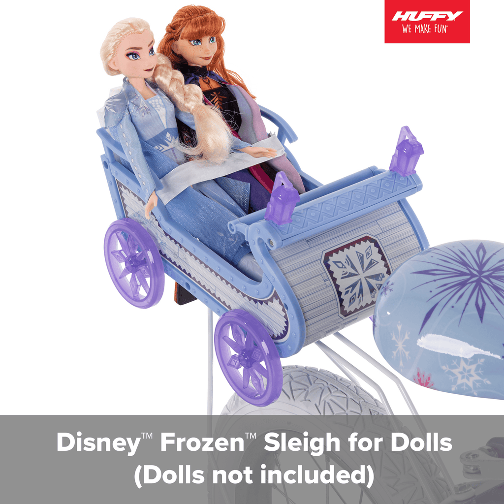 Frozen Bike with Doll Carrier Sleigh for Girl's. 12 In.. White and Purple by Huffy