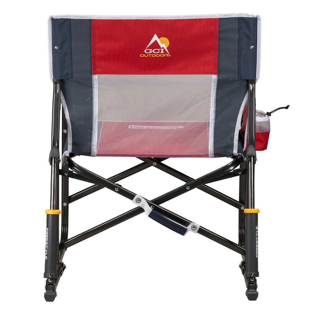 GCI Outdoor Freestyle Rocker XL Oversized Foldable Rocking Camp Chair, Pewter