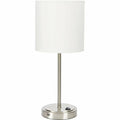 Mainstays 19" Silver Metal Stick Lamp with USB Port, Modern, Adult Use, Dorm Room Use