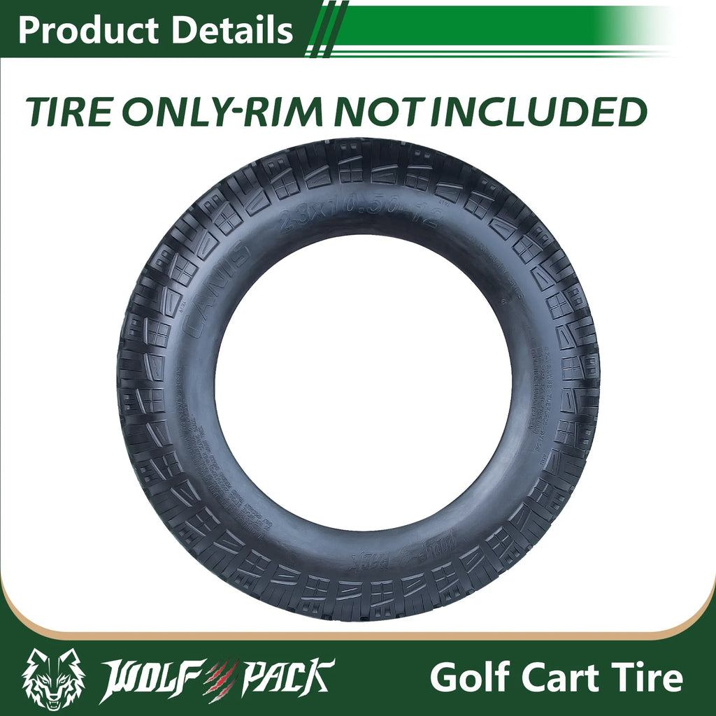 Set 4 WOLF PACK 23X10.5 - 12 Golf Cart Tires Non - Directional Tubeless Tire Multi - Terrain Tire with Superior Traction and Mud - Resistant Self - Cleaning Tread Design for Long - Lasting Performance