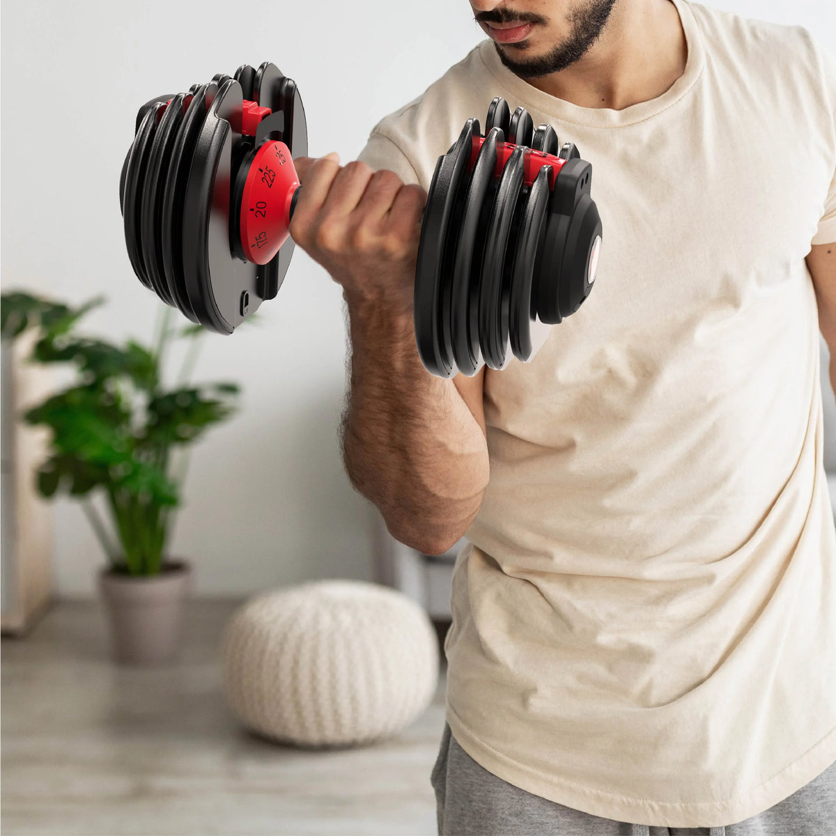 Fitrx Adjustable Dumbbells 2 - Pack, 25 lb Smartbell Dumbbell Set with 9 - in - 1 Quick - Select Weights, 2.5 lb Increments for Home Gym