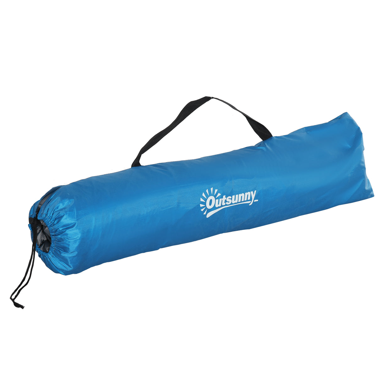 Outsunny Pop-up-Strandzelt, Fiberglasrahmen, 4 Taschen, Netzfenster, flexibel, Blau