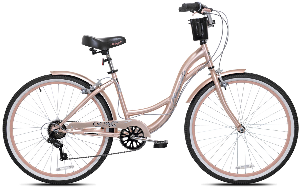 26 in. Bayside Women's Cruiser Bike. Rose Gold