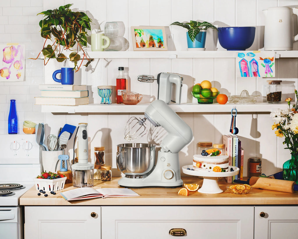 Beautiful 5.3 Qt Stand Mixer, Lightweight & Powerful with Tilt - Head, White Icing by Drew Barrymore