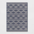 5'x7' Tapestry Geo Outdoor Rug Navy - Threshold