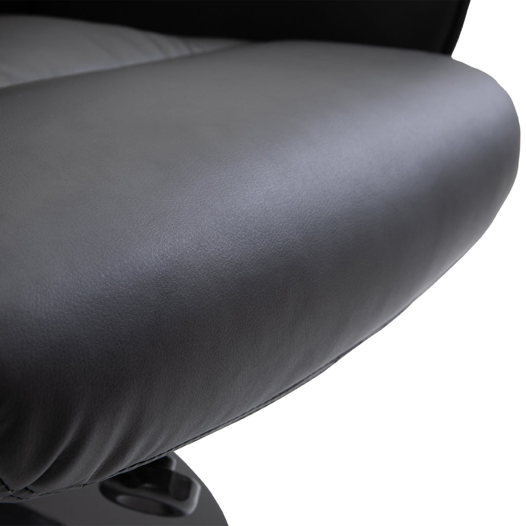HOMCOM Relaxsessel mit Fußhocker Relaxsessel Schwenkersessel 360° drehbar und verstellbarem Rückenlehne TV-Sessel für bis zu 120 kg Kunstleder Metall Schwarz