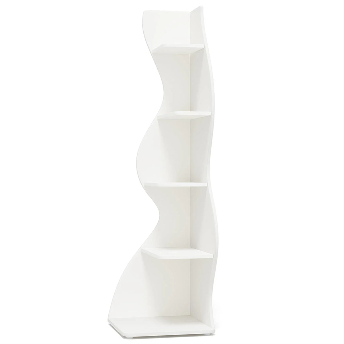 Finihen 5 - Tier Corner Bookcase, Wood Bookshelf Storage Organizer, 70" Tall Display Standing Shelf Unit for Bedroom, Living Room, Green