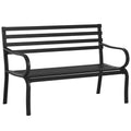 Outsunny 2-Sitzer Gartenbank Sitzbank 240kg belastbar Bank Gartenmöbel für den Innen- und Außenbereich geeignet 127 x 58 x 82 cm Schwarz