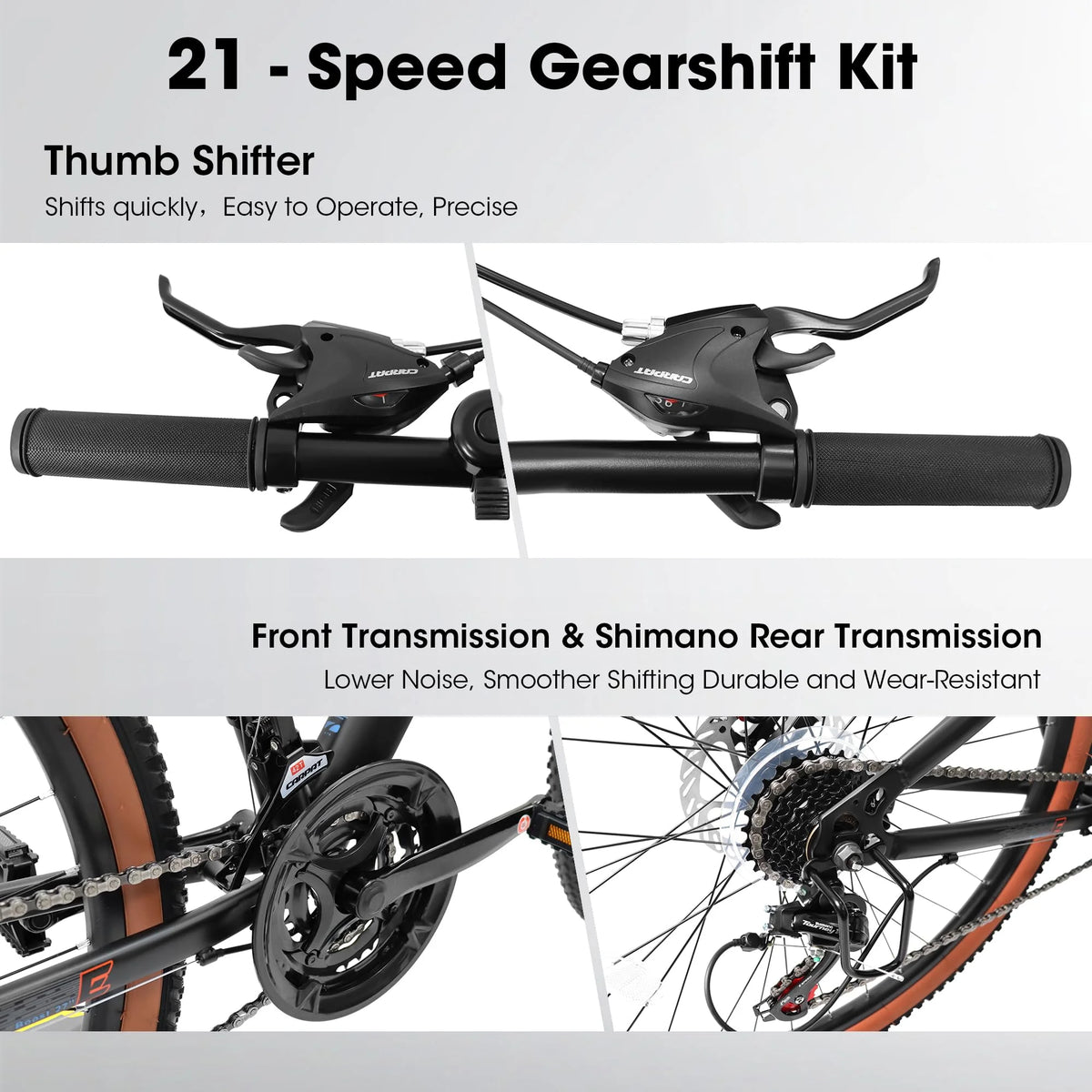 27.5 in Mountain Bike for Adults, Durable High Carbon Steel Frame, Disc Brakes, Stylish Brown Edge Tires, Ideal for Commuting and Outdoor Exploration