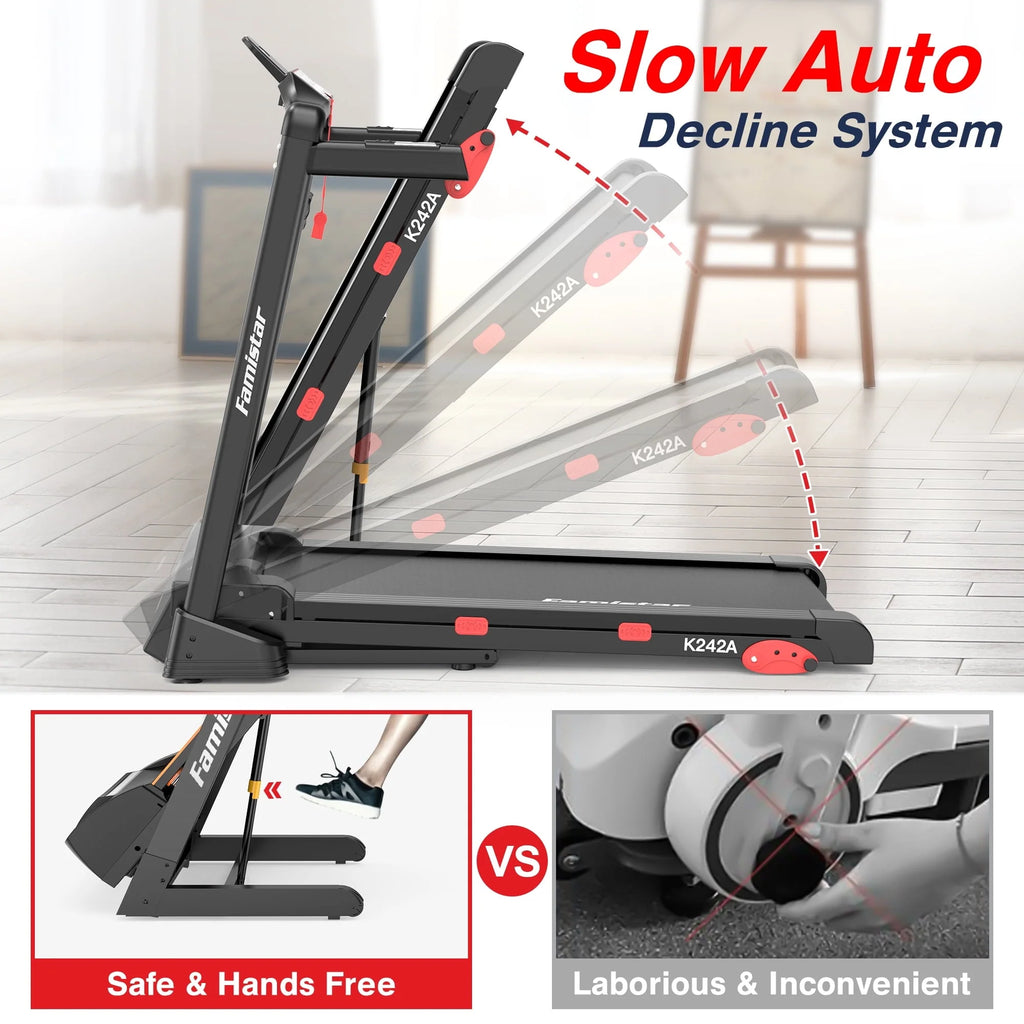 Folding Treadmill Clearance for Home with Adjustable Incline, Smart APP, 8MPH Speed, 250 lb, Hifi Bluetooth Speakers, 15 Programs 3 Modes, 3.0HP Foldable Compact Treadmill Walking Running Machine