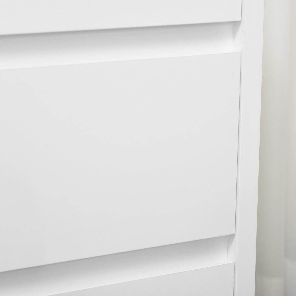 HOMCOM Kommode mit 3 Schubladen aus Spanplatte in Weiß für Schlafzimmer, Büro und Wohnzimmer, 70Lx37x75cm