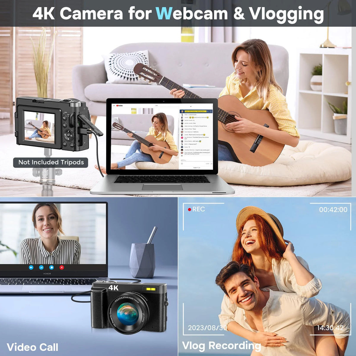 Duluvulu 4K Digital Camera for Photography Autofocus