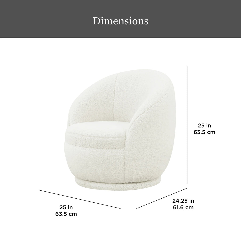 Better Homes & Gardens Mira Kids Swivel Chair, Cream Faux Shearling