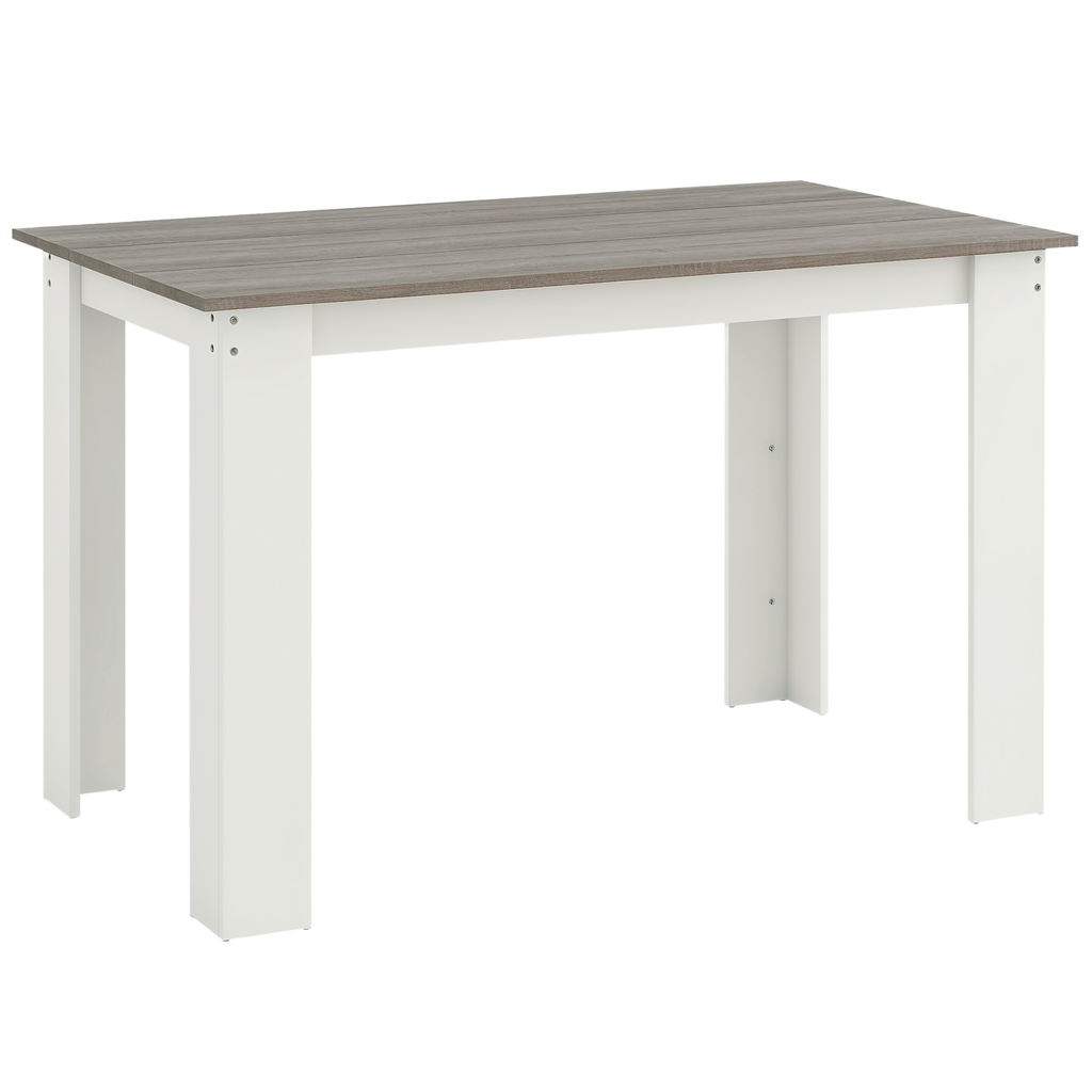 HOMCOM Moderner Esstisch aus Holz für 4-6 Personen, 120x69x75cm, Grau und Weiß