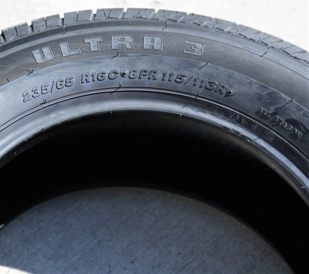 Pair of 2 (TWO) Accelera Ultra 3 235/65R16 Load D (8 Ply) Commercial Tires