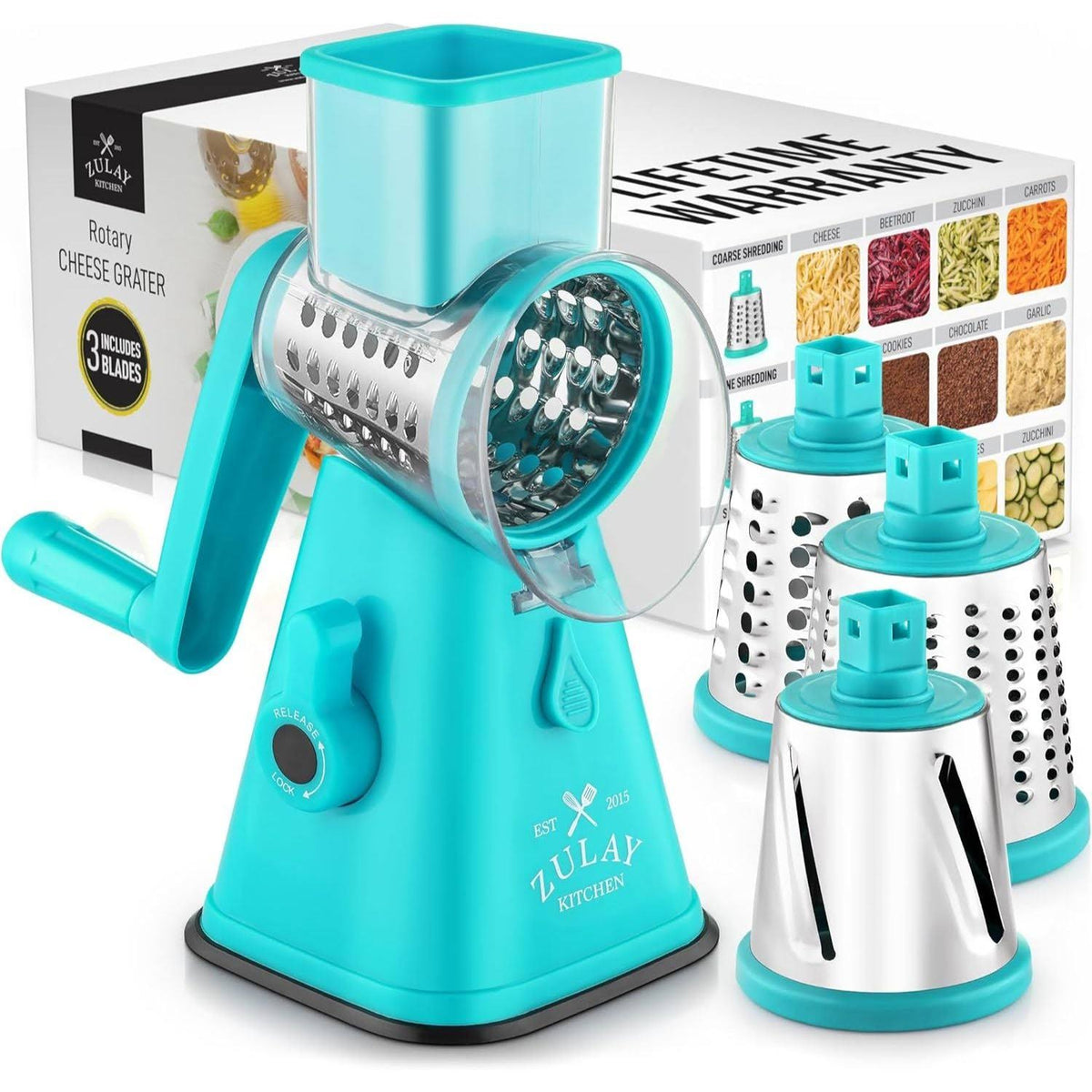Manual Rotary Cheese Grater Light Blue