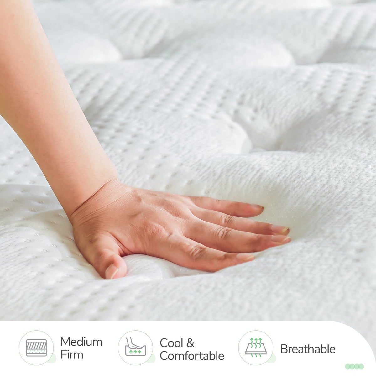 12 inch Queen Mattresses. Pocket Spring Hybrid Mattress with Gel Memory Foam for Cool Sleep