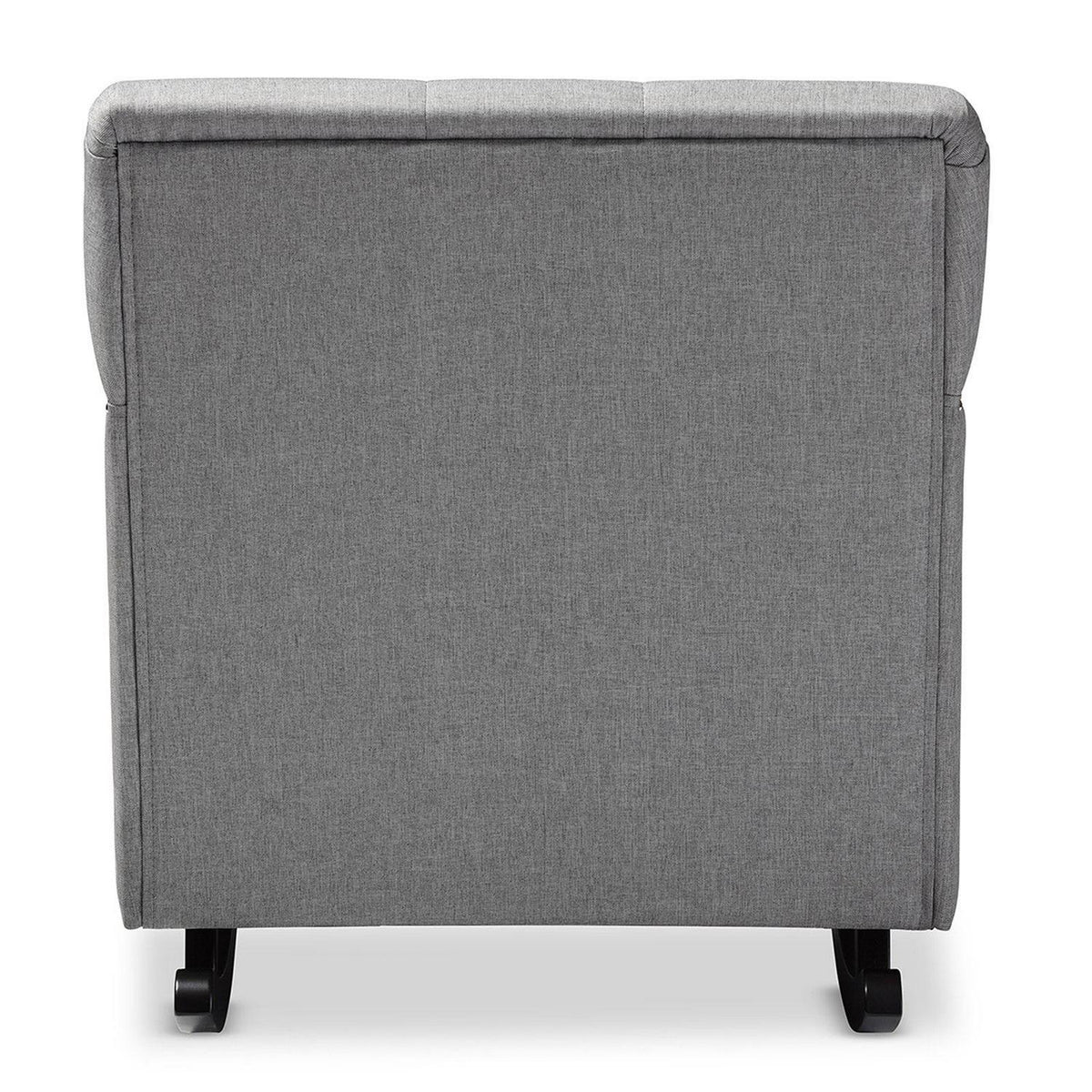 Baxton Studio Bethany Modern and Contemporary Gray Fabric Upholstered Button - Tufted Rocking Chair