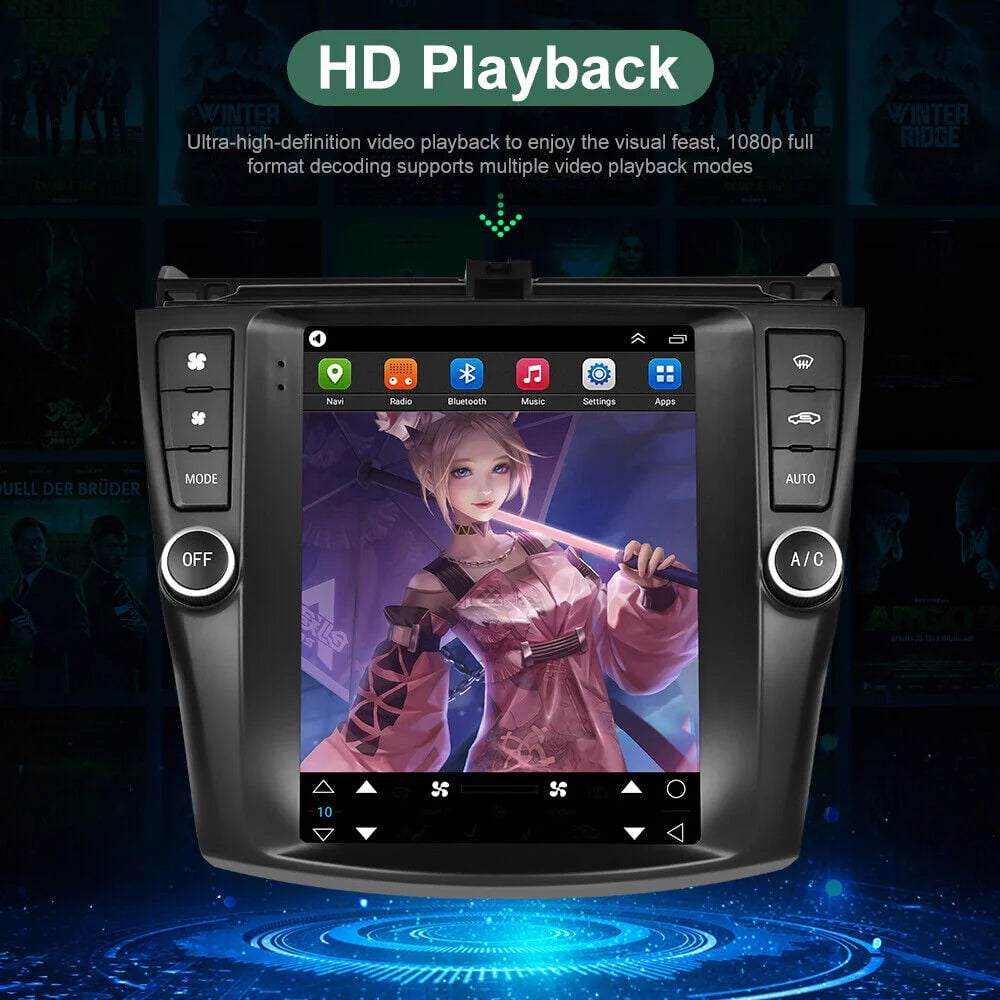 Car Radio Stereo for Honda Accord 2003 - 2007, 9.7" Touchscreen Android 12 Support Carplay Android Auto/Navigation/Bluetooth/USB/Video/Steering Wheel Control/Rear Camera/ 2+32G, Black